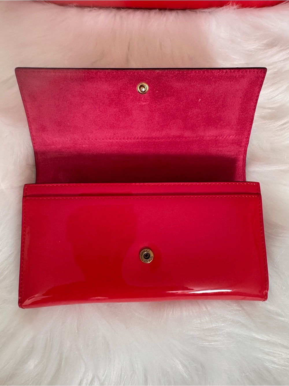 Gucci Red Patent Leather Horsebit Continental Wallet - Picture 12 of 15